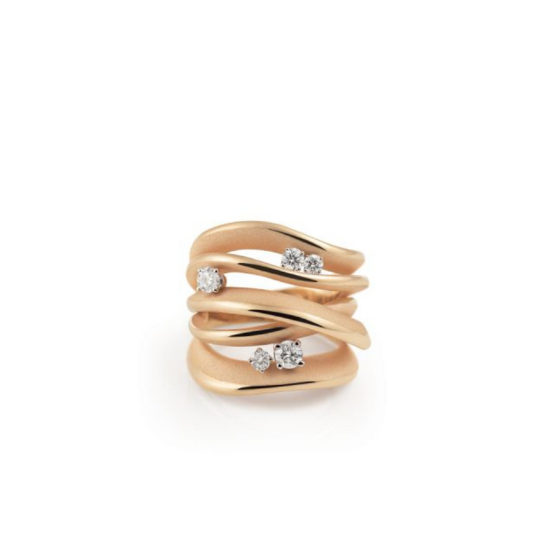 Anna Maria Cammilli Jewelry - Firenze Icon 18K Orange Apricot Gold Diamond Ring | Manfredi Jewels