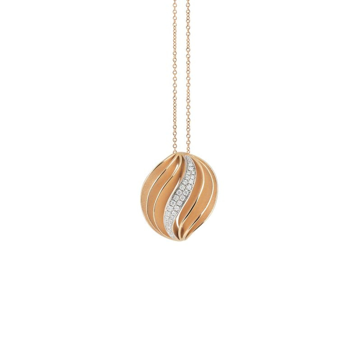 Cammilli Firenze Jewelry - Velaa Pavé 18K Orange Apricot Gold Diamond Pendant Necklace | Manfredi Jewels