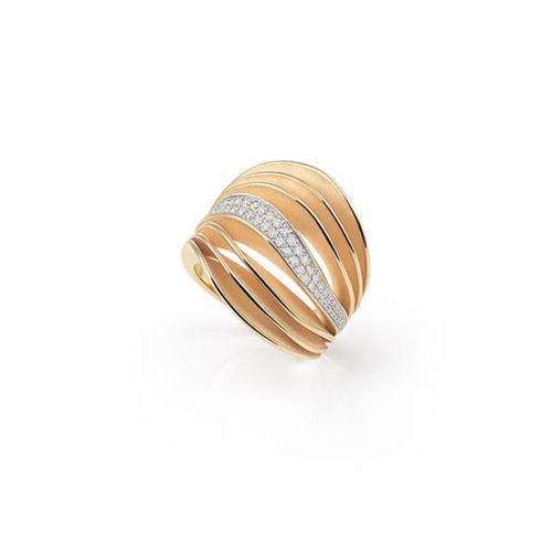 Anna Maria Cammilli Jewelry - Velaa Pavé 18K Orange Apricot Gold Diamond Ring | Manfredi Jewels
