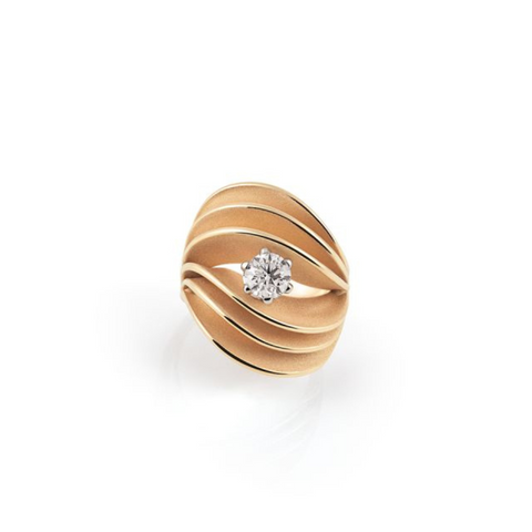 Velaa Royale 18K Orange Apricot Gold Diamond Ring