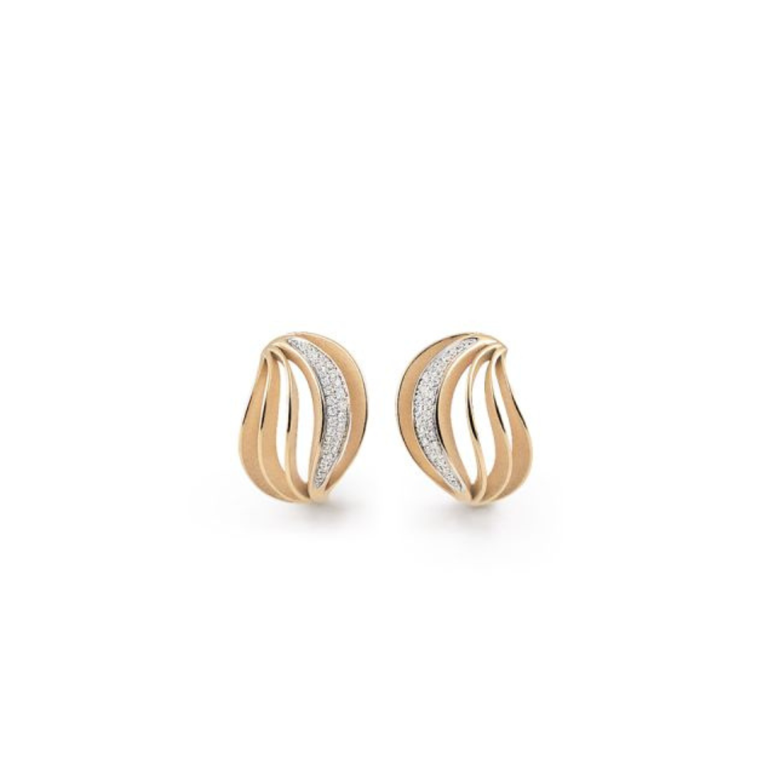 Cammilli Firenze Jewelry - Vellaa Pavé 18K Orange Apricot Gold Diamond Earrings | Manfredi Jewels