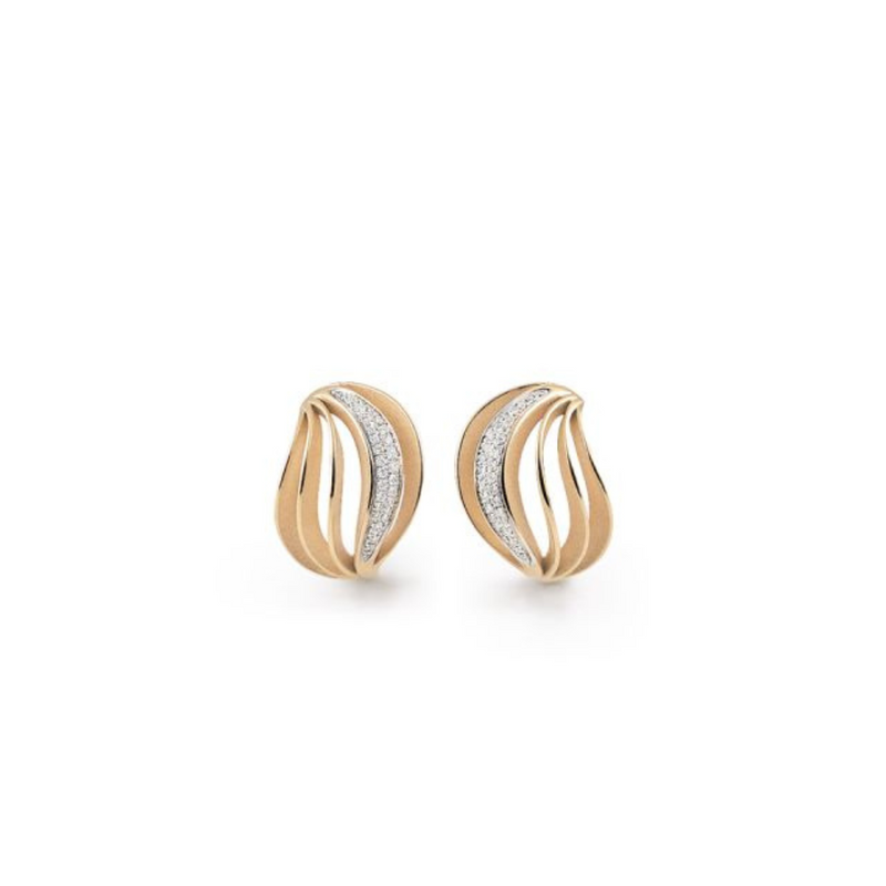 Cammilli Firenze Jewelry - Vellaa Pavé 18K Orange Apricot Gold Diamond Earrings | Manfredi Jewels