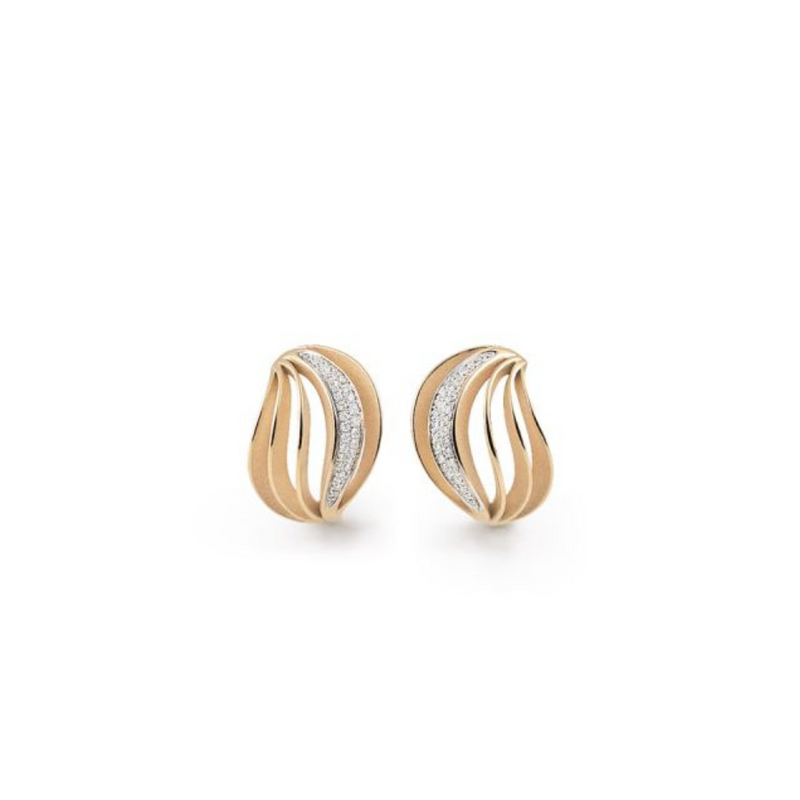 Anna Maria Cammilli Jewelry - Vellaa Pavé 18K Orange Apricot Gold Diamond Earrings | Manfredi Jewels