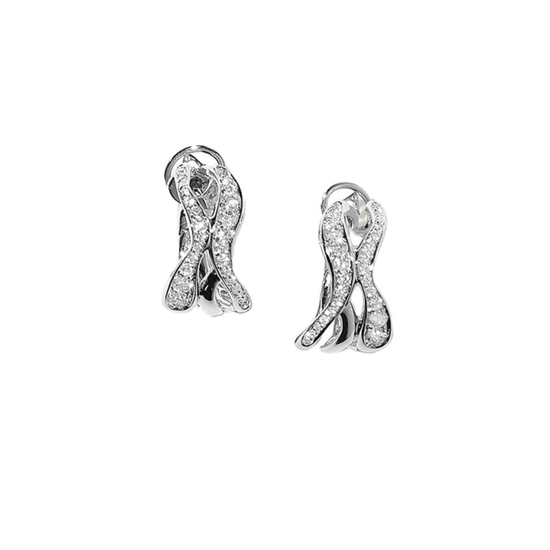 Antonini Jewelry - Vulcano 18K White Gold Diamond Hoop Earrings | Manfredi Jewels