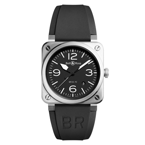 Bell & Ross New Watches - INSTRUMENTS BR 03 AUTO BLACK STEEL | Manfredi Jewels