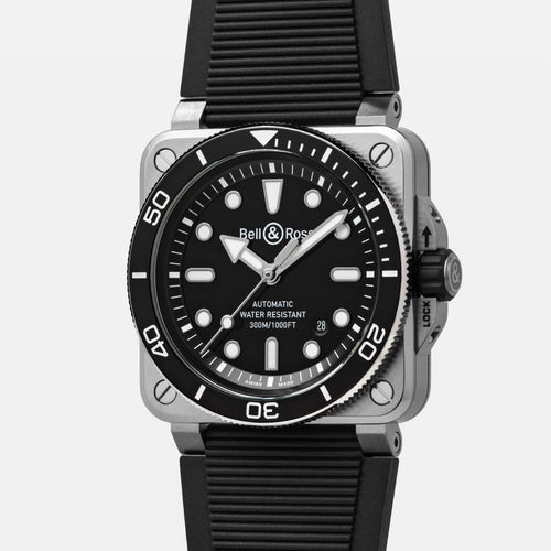 Bell & Ross Watches - INSTRUMENTS - BR 03 DIVER BLACK STEEL | Manfredi Jewels
