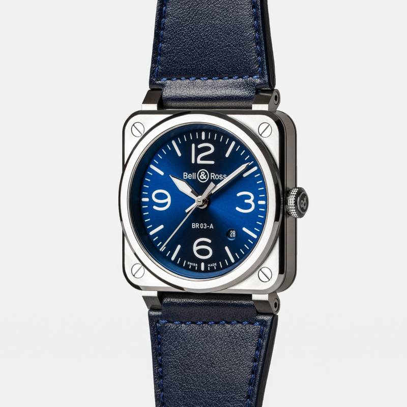 Bell & Ross New Watches - INSTRUMENTS BR 03 BLUE STEEL | Manfredi Jewels