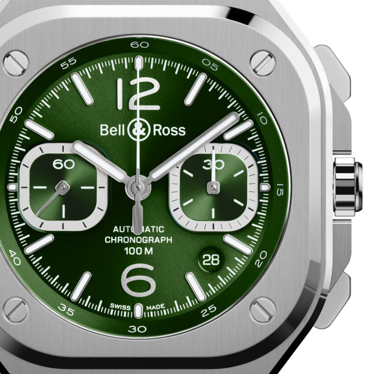 Bell & Ross New Watches - URBAN - BR 05 CHRONO GREEN STEEL | Manfredi Jewels