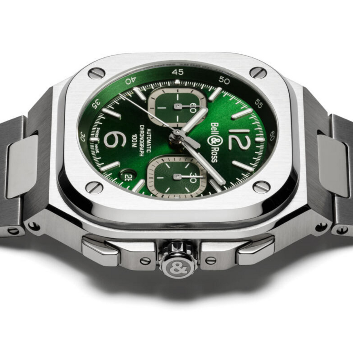 Bell & Ross New Watches - URBAN - BR 05 CHRONO GREEN STEEL | Manfredi Jewels