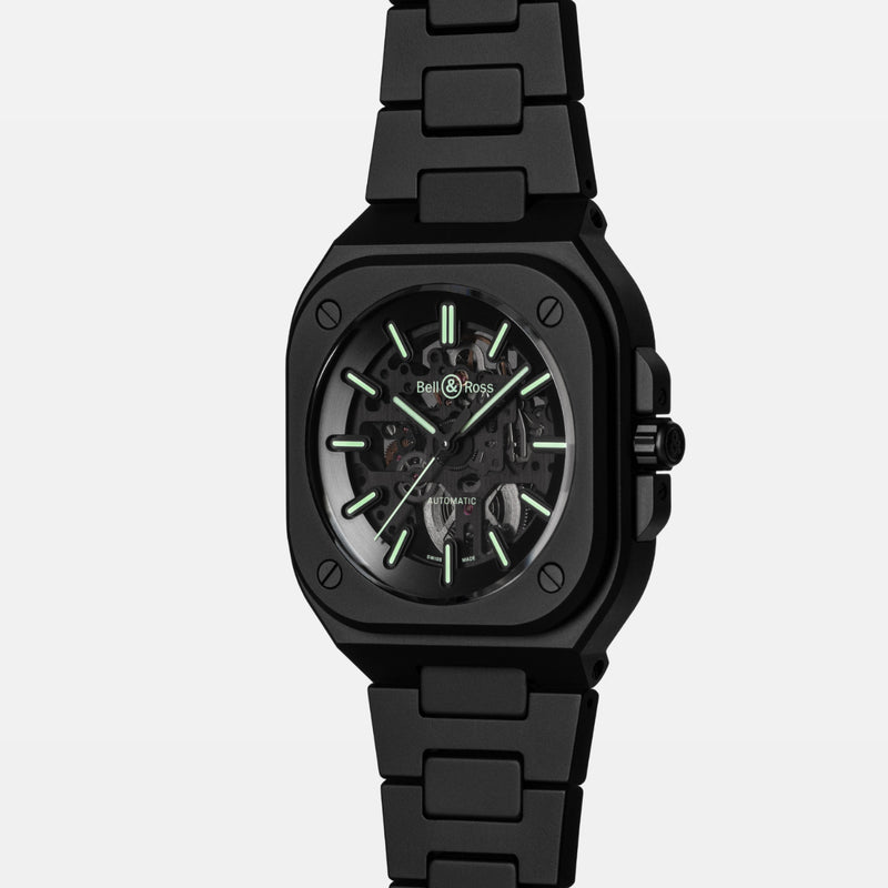 Bell & Ross Watches - URBAN - BR 05 SKELETON BLACK LUM CERAMIC | Manfredi Jewels