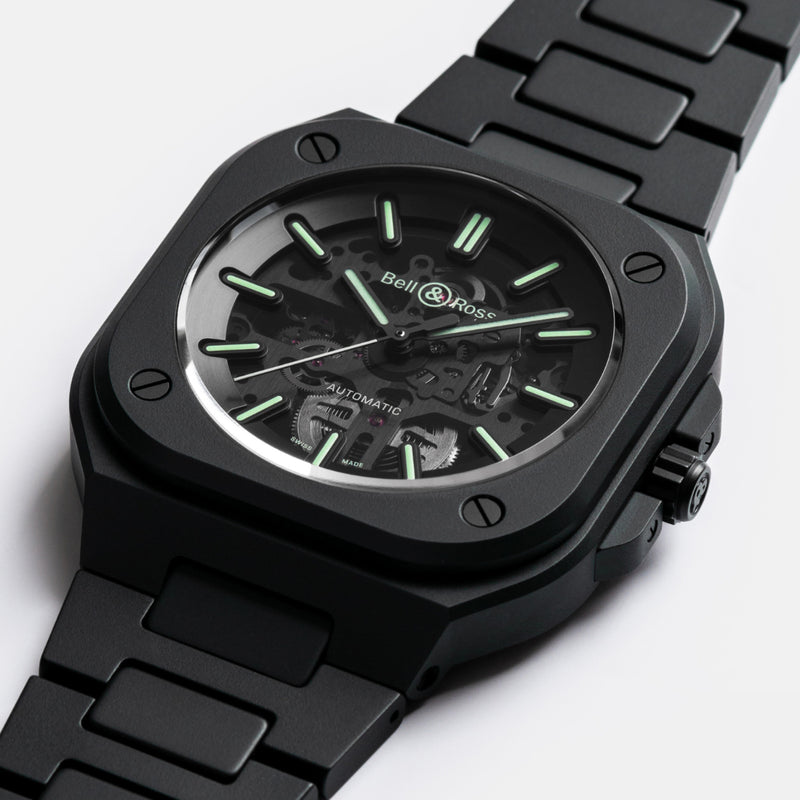 Bell & Ross Watches - URBAN - BR 05 SKELETON BLACK LUM CERAMIC | Manfredi Jewels