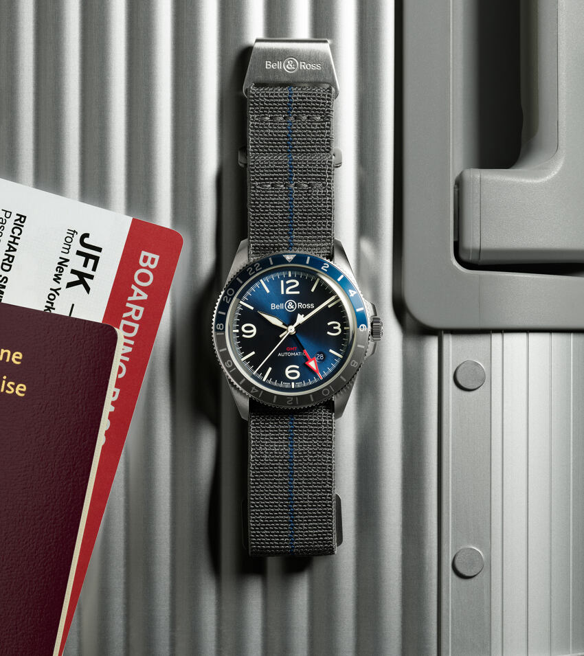 Bell & Ross Watches - VINTAGE - BR V2 GMT BLUE | Manfredi Jewels