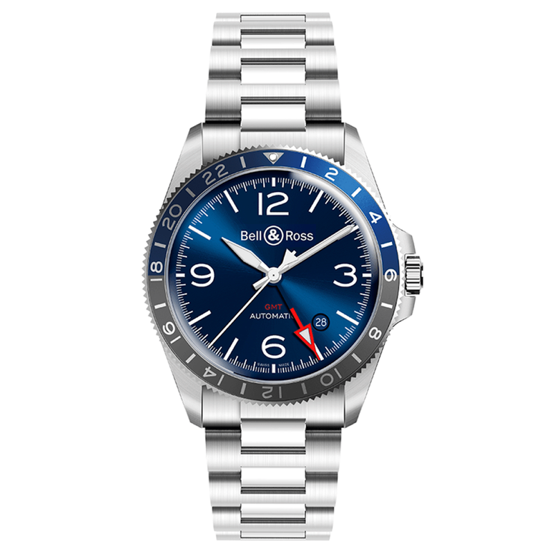 Bell & Ross Watches - VINTAGE - BR V2 GMT BLUE | Manfredi Jewels