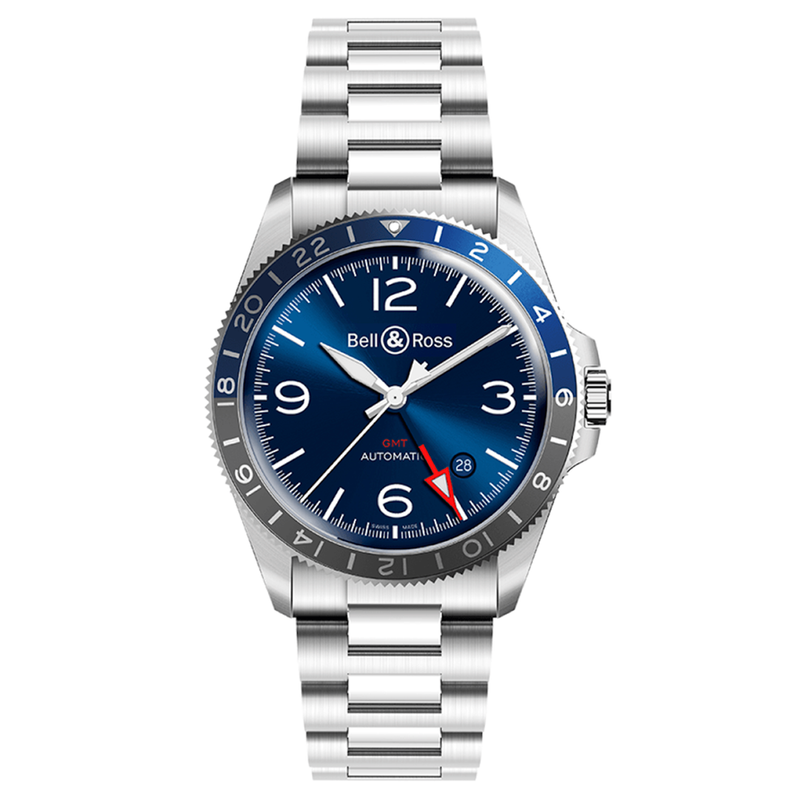 Bell & Ross Watches - VINTAGE BR V2 GMT BLUE | Manfredi Jewels