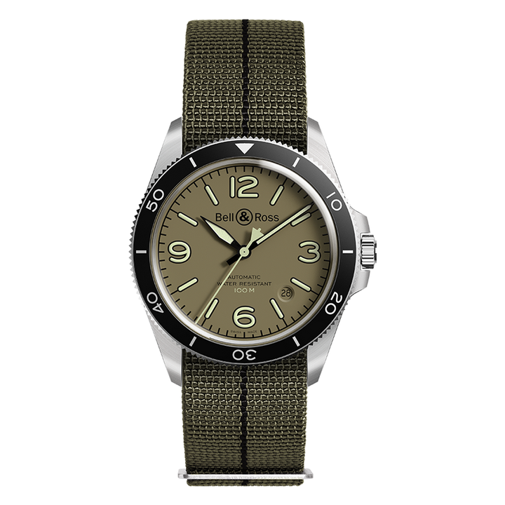 Bell & Ross New Watches - VINTAGE - BR V2 MILITARY GREEN | Manfredi Jewels