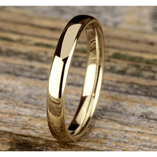 Benchmark Engagement - 18K Yellow Gold Euro Dome Comfort Fit 3.5 Wedding Band Ring | Manfredi Jewels