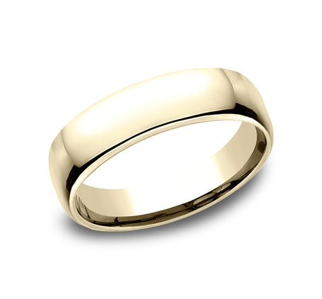 Benchmark Wedding Rings - 18K Yellow Gold Euro Dome Comfort Fit 5.5 Wedding Band Ring | Manfredi Jewels