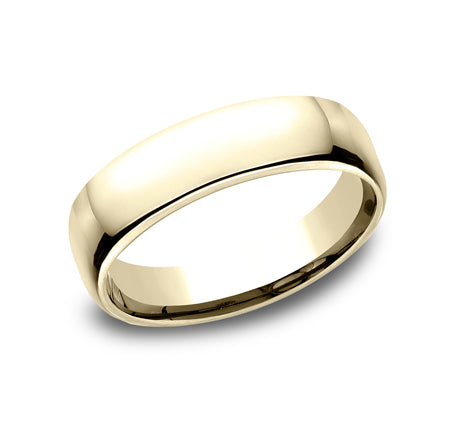Benchmark Wedding Rings - 18K Yellow Gold Euro Dome Comfort Fit 5.5 Band Ring | Manfredi Jewels