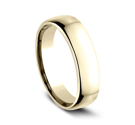 Benchmark Wedding Rings - 18K Yellow Gold Euro Dome Comfort Fit 5.5 Wedding Band Ring | Manfredi Jewels