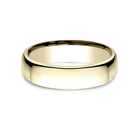 Benchmark Wedding Rings - 18K Yellow Gold Euro Dome Comfort Fit 5.5 Band Ring | Manfredi Jewels