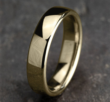 Benchmark Wedding Rings - 18K Yellow Gold Euro Dome Comfort Fit 5.5 Wedding Band Ring | Manfredi Jewels