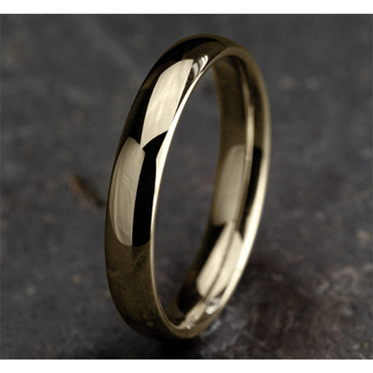 Benchmark 18k Yellow Gold Regular Dome Comfort Fit 4.0 Wedding Band Ring Wedding Rings Manfredi