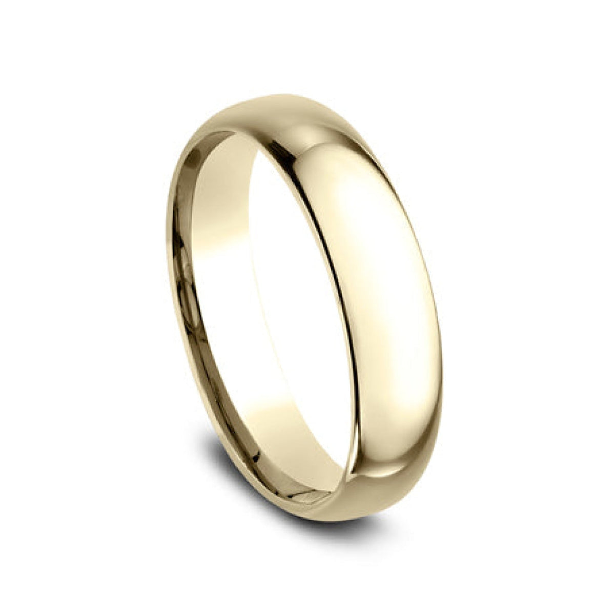 Benchmark Wedding Rings - 18K Yellow Gold Regular Dome Comfort Fit 5.0 Wedding Band Ring | Manfredi Jewels