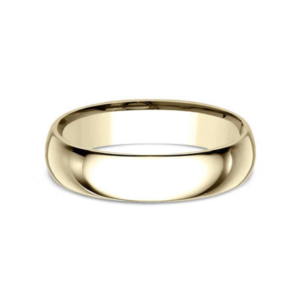 Benchmark Wedding Rings - 18K Yellow Gold Regular Dome Comfort Fit 5.0 Wedding Band Ring | Manfredi Jewels