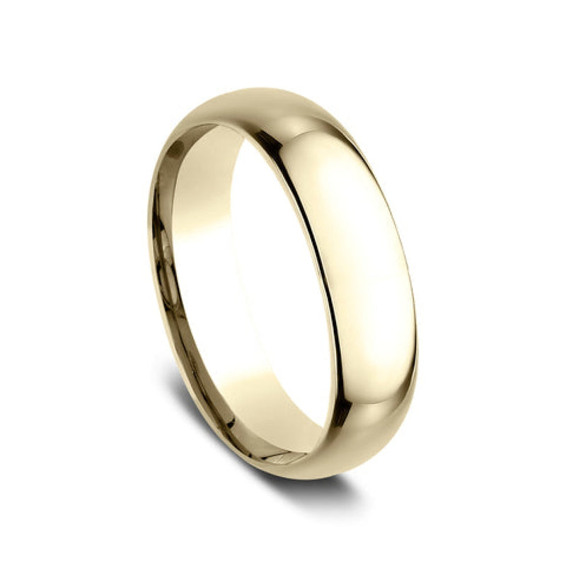 Benchmark Wedding Rings - 18K Yellow Gold Regular Dome Comfort Fit 6.0 Band Ring | Manfredi Jewels