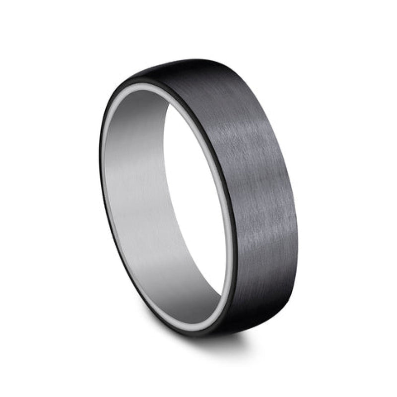 Benchmark Wedding Rings - Baron Tantalum & Titanium Comfort Fit 6.5 Band Ring | Manfredi Jewels