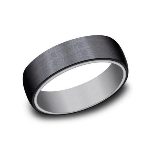 Benchmark Wedding Rings - Baron Tantalum & Titanium Comfort Fit 6.5 Band Ring | Manfredi Jewels