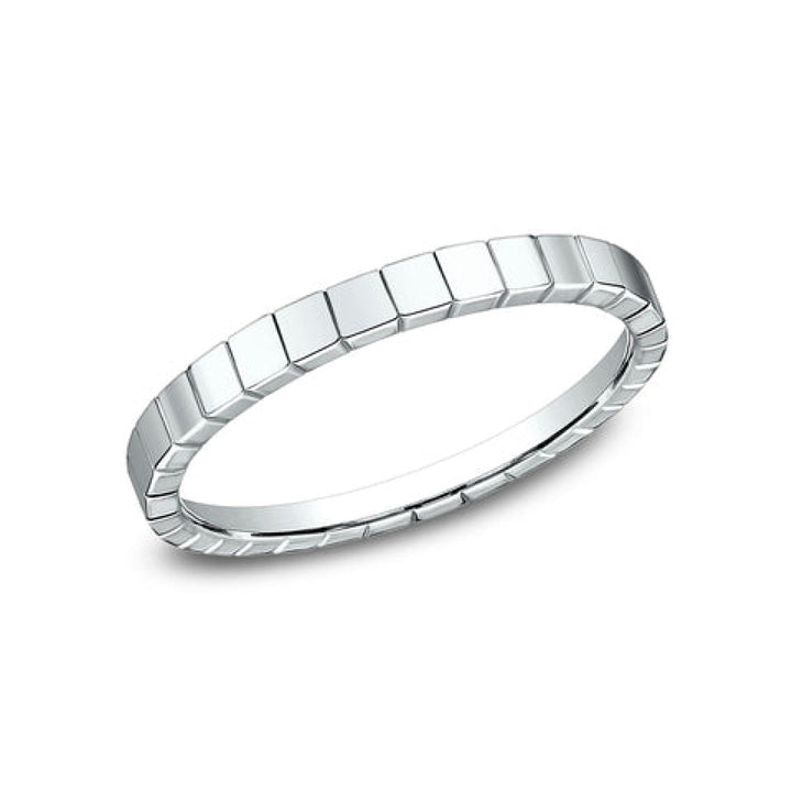 Benchmark Eternity Bands - Creator 14K White Gold Stackable 2.0 Wedding Band Ring | Manfredi Jewels