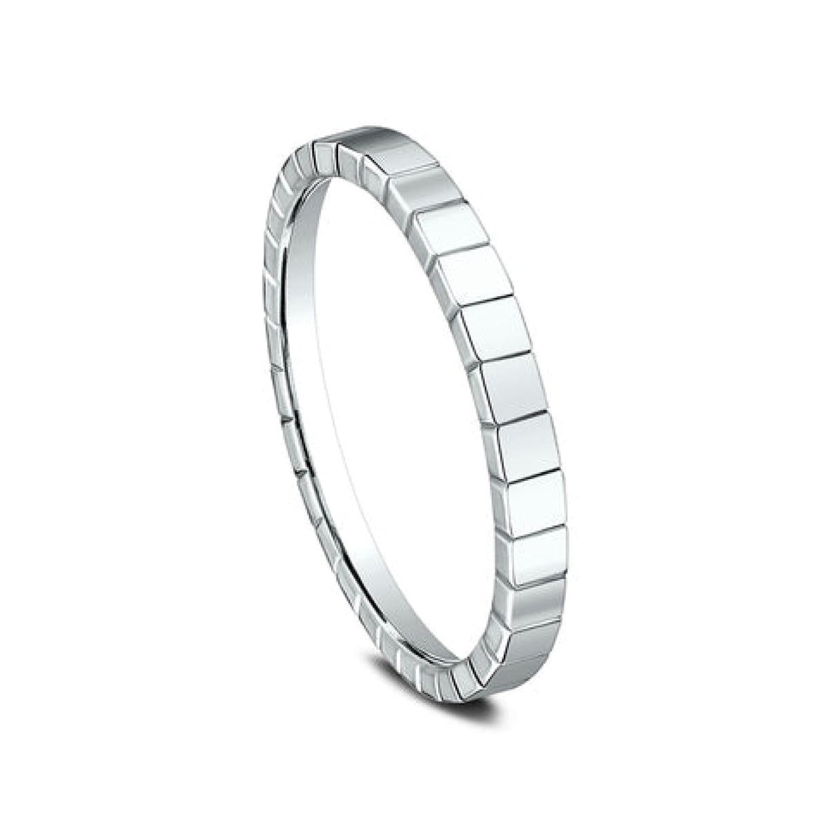 Benchmark Eternity Bands - Creator 14K White Gold Stackable 2.0 Wedding Band Ring | Manfredi Jewels