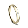Benchmark Engagement - Julia 14K Yellow Gold Comfort Fit 3.0 Diamond Wedding Band Ring | Manfredi Jewels