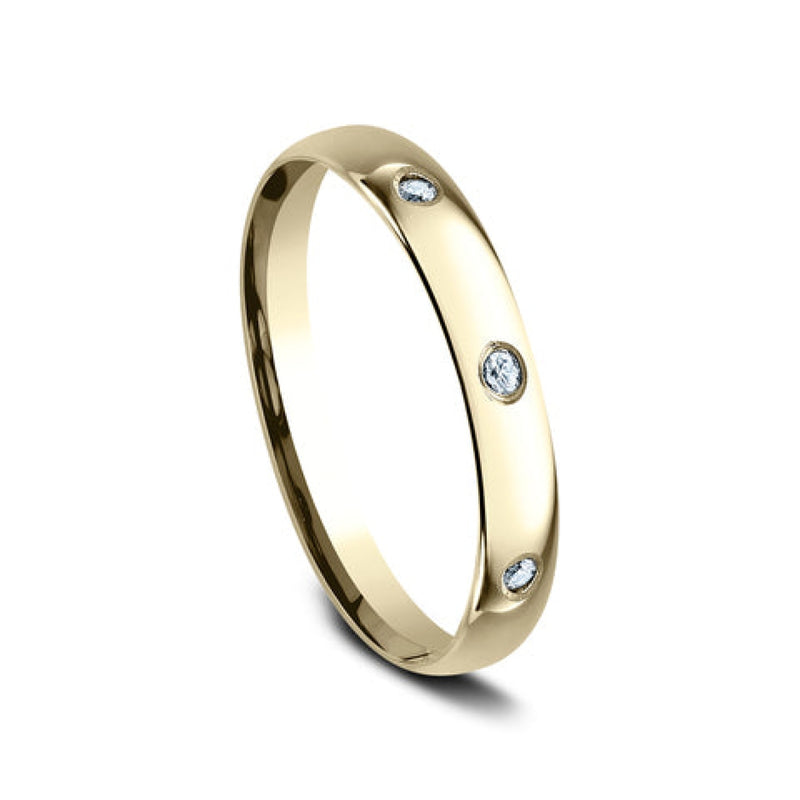 Benchmark Julia 14k Yellow Gold Comfort Fit 3.0 Diamond Wedding Band Ring Engagement Manfredi