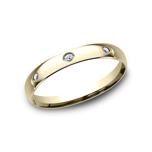 Benchmark Engagement - Julia 14K Yellow Gold Comfort Fit 3.0 Diamond Wedding Band Ring | Manfredi Jewels