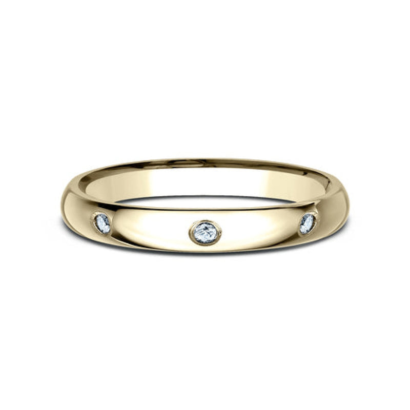 Benchmark Engagement - Julia 14K Yellow Gold Comfort Fit 3.0 Diamond Wedding Band Ring | Manfredi Jewels