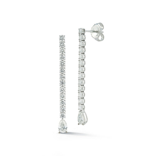 Beny Sofer Jewelry - 14K White Gold Diamond Drop Stud Earrings | Manfredi Jewels