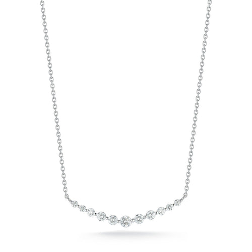 Beny Sofer Jewelry - 14K White Gold Graduated Diamond Necklace | Manfredi Jewels