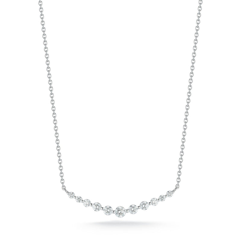 Beny Sofer Jewelry - 14K White Gold Graduated Diamond Necklace | Manfredi Jewels