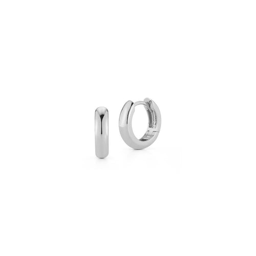 Beny Sofer Jewelry - 14K White Gold Huggie Earrings | Manfredi Jewels