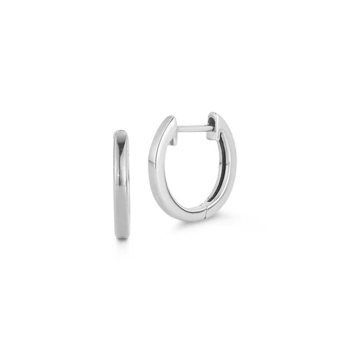 Beny Sofer Jewelry - 14K White Gold Huggie Earrings | Manfredi Jewels