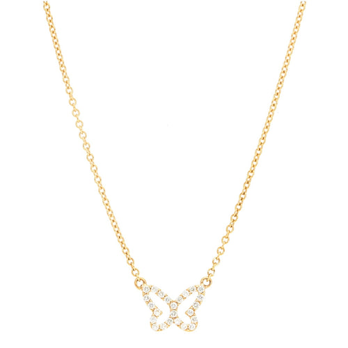 Beny Sofer Jewelry - 14K Yellow Gold Diamond Butterfly Necklace | Manfredi Jewels