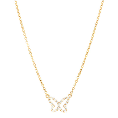 Beny Sofer Jewelry - 14K Yellow Gold Diamond Butterfly Necklace | Manfredi Jewels
