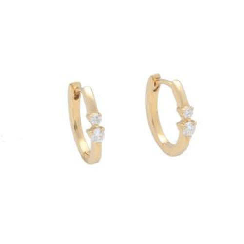 Beny Sofer Jewelry - 14K Yellow Gold Diamond Huggie Earrings | Manfredi Jewels