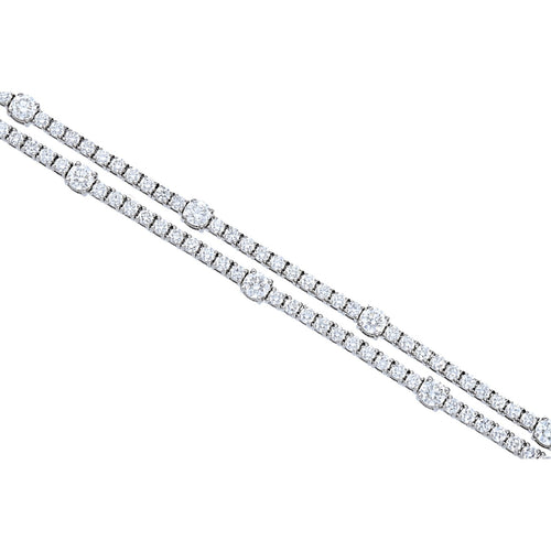 Beny Sofer Jewelry - 18K White Gold 2 Row Diamond Tennis Bracelet | Manfredi Jewels