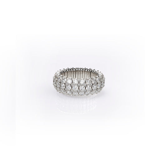 Beny Sofer Jewelry - Stretch 18K White Gold Diamonds Giotto Ring | Manfredi Jewels