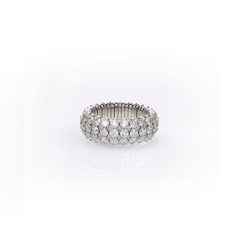 Beny Sofer Jewelry - Stretch 18K White Gold Diamonds Giotto Ring | Manfredi Jewels