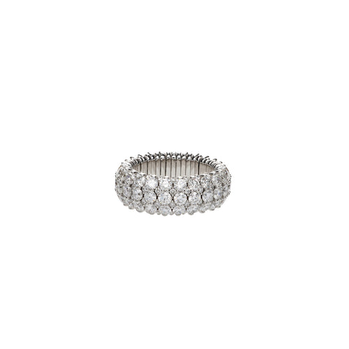 Beny Sofer Jewelry - Stretch 18K White Gold Diamonds Giotto Ring | Manfredi Jewels