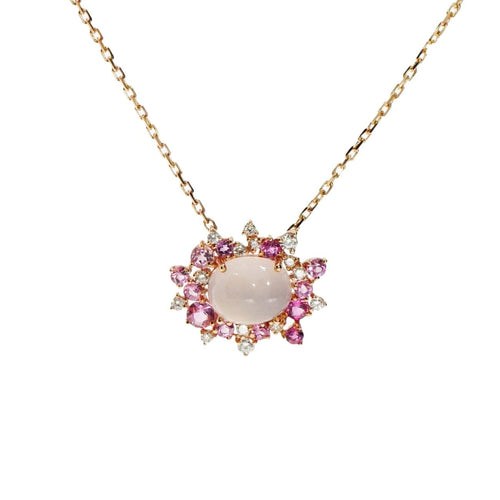 Brumani Jewelry - Baobab 18K Rose Gold Pink Tourmaline & Mixed Gemstone Pendant Necklace | Manfredi Jewels